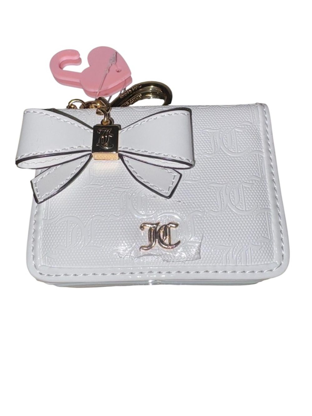 Juicy Couture White Bow Card Holder  and gold Heart Charm